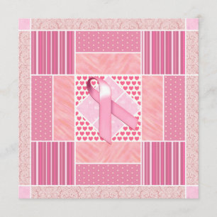 Convites Quilt de Homenagem Rosa aos Sobreviventes do Cânc