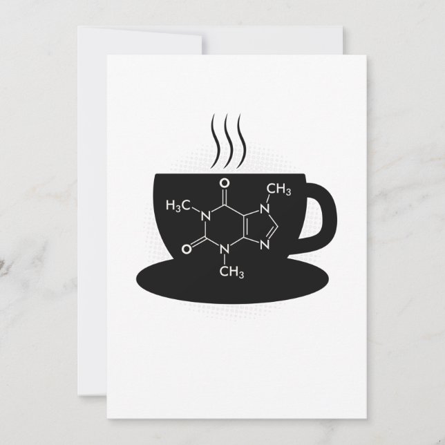 Convites Química Caffeine Molecule (Frente)