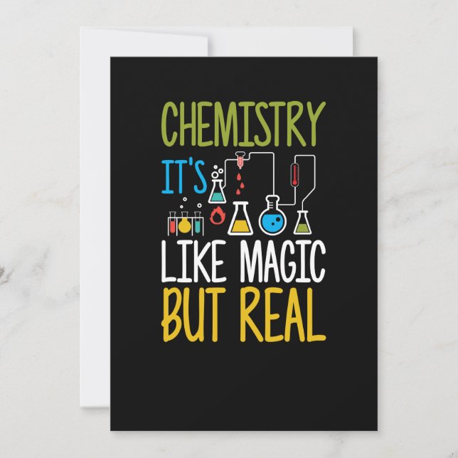 Convites Química É Como Magia Mas Real Engraçado (Frente)