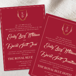 Convites Quimísico clássico do Ouro vermelho Crimson