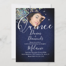 Quince Denim Diamantes Joia Foto Holográfica