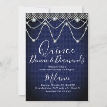 Quince Denim Diamantes Joia Pérolas