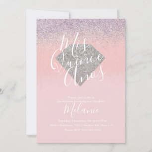 Convites Quiñce Faux Glitter Diamond Pink Aniversário