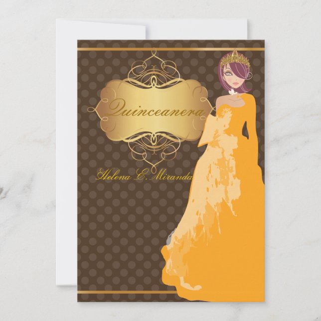 Convites Quince/Sweet 16/ princesa/bolinhas (Frente)