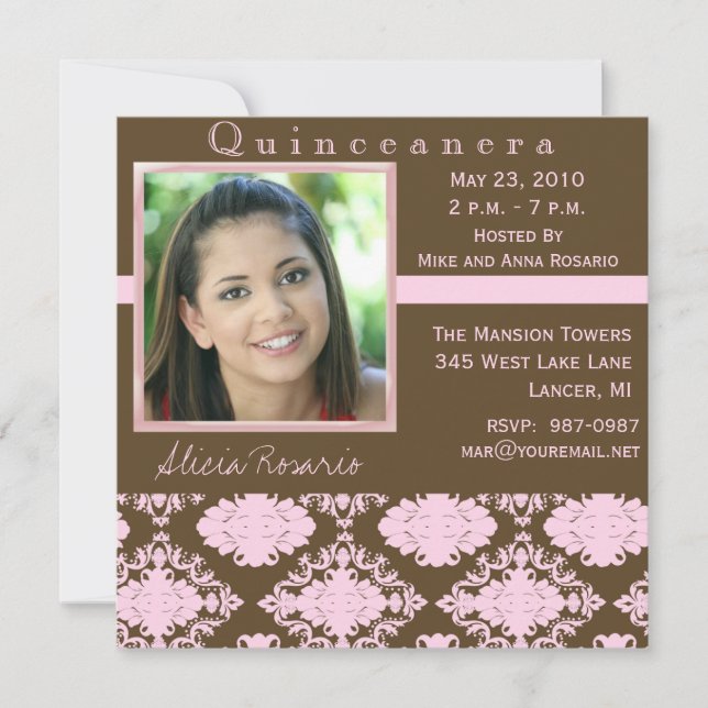 Convites Quinceanera (Frente)