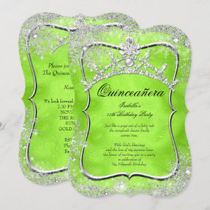 Convites Quinceanera 15º Inverno Lime Verde Maravilhoso