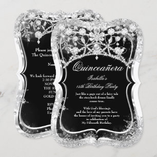 Convites Quinceanera 15º Inverno Mundo de Encantamento Pret