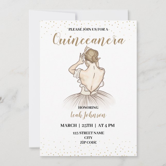 Convites Quinceanera, 15 (Frente)