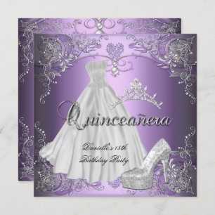 Convites Quinceanera 15 Birthday Lilac Roxo