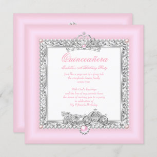 Convites Quinceanera 15 Birthday Magical Fairytalt Rosa
