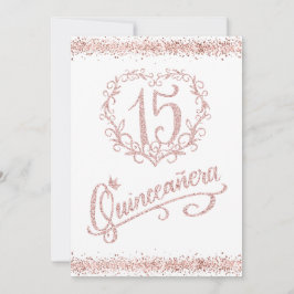 Convites Quinceañera 15 - Lente Rosa Esbranquiçada