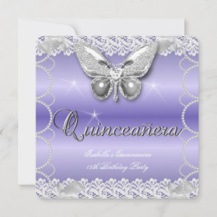 Convites Quinceanera 15 Mauve Lace Butterfly Partido