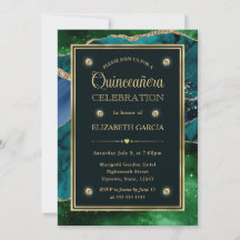 Quinceanera, agato brilhante verde e Dourado