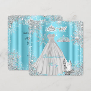 Convites Quinceanera Aniversário de 15 anos da Cinderela Az