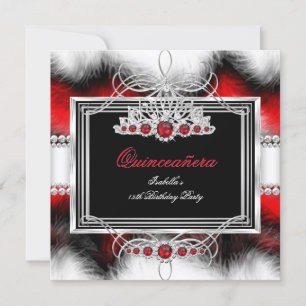 Convites Quinceanera Aniversário de 15 anos Pena Pérola Ver