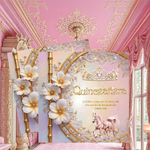 Convites Quinceanera Aniversário Rosa Lilás Diamante Ouro C