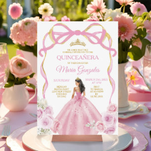 Convites Quinceañera, Arco Cinza Dourada Princesa