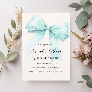 Convites Quinceanera arco verde-teal elegante