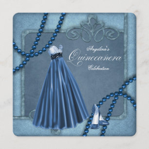 Convites Quinceanera Azul
