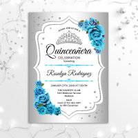 Quinceanera - Azul Branco Prateado