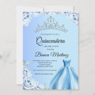 Convites Quinceanera Baby Blue Vress Mis Quince