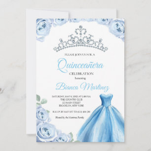 Convites Quinceanera Baby Blue Vress Mis Quince