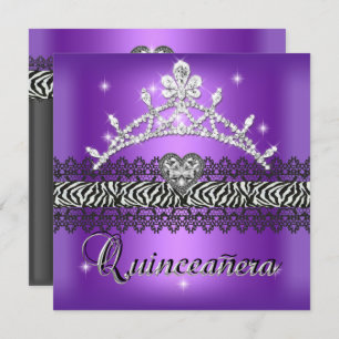 Convites Quinceanera Birthday Zebra Puro Branco