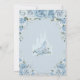 Convites Quinceañera Blue Floral Princess Castle Glass (Verso)