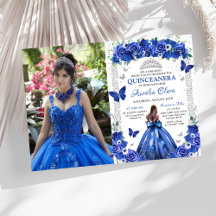 Quinceañera Blue Rosas Floral Princesa Foto