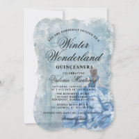 Quinceanera Blue Winter Wonderland Princess Invita