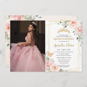 Convites Quinceañera Blush Florflies Foto