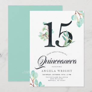 Convites Quinceanera Botanera Birthday