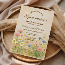 Quinceañera Campo de Flores Silvestres Dourado