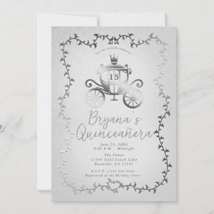Convites Quinceañera - Carruagem Silver
