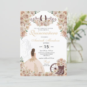 Convites Quinceañera, Cavalo Ocidental Russo do Champagne D