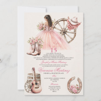 Convites Quinceañera Charra Ocidental Princesa XV Anos