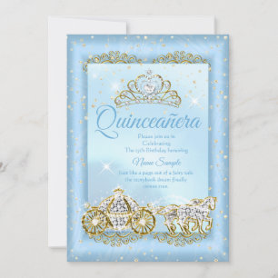 Convites Quinceanera Cinderella Carruagem de conto de fadas