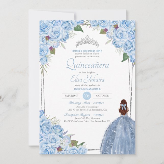Convites Quinceanera Cinderella Princesa Birthday (Frente)