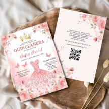 Quinceañera Código QR Blush Rosa Rosa Rosa Rosa Ro