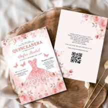 Quinceañera Código QR Blush Rosa Rosa Rosa Rosa Ro