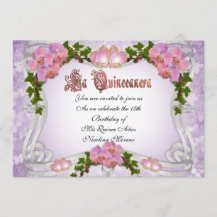 Convites Quinceanera convidado 15 Birthday elegante