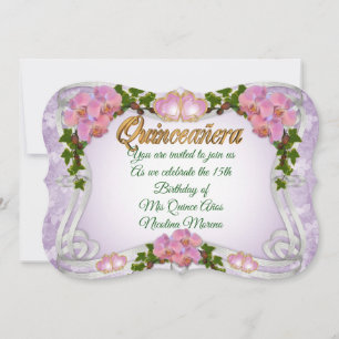 Convites Quinceanera convidado 15 Birthday elegante