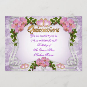 Convites Quinceanera convidado 15 Birthday elegante