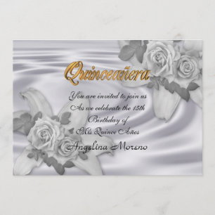 Convites Quinceanera convidado 15 Birthday elegante