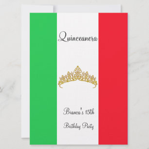 Convites Quinceanera Coroa de Ouro do México 15