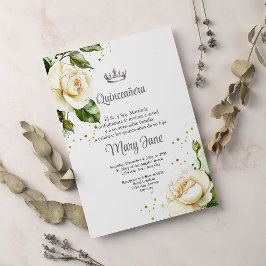 Convites Quinceanera Crown Partido Espanhol