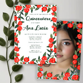 Convites Quinceañera de Fotografias PERSONALIZADAS do Rosa 