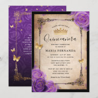 Quinceanera de Rosa de Lavanda Dourada de Água