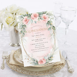 Convites Quinceañera Dourada Elegante