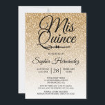 Convites Quinceañera Dourada Glitter 15 Aniversário<br><div class="desc">Um convite de 15 anos, glamouroso, moderno design de ouro ombre Quinceañera, apresenta o texto "Mis Quince" na caligrafia manuscrita em chic preto. Convite de aniversário perfeito para uma Quinceañera glamourosa, perfeita para ela, a modista que ama padrões modernos, brilho, luxo e vidro. Desenvolvido exclusivamente para você pelo Happy Dolphin...</div>